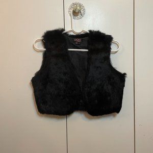 XOXO Black Rabbit Fur Shrug